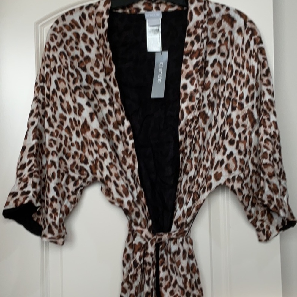 Chico's Brown and Black Leopard Print Robe
